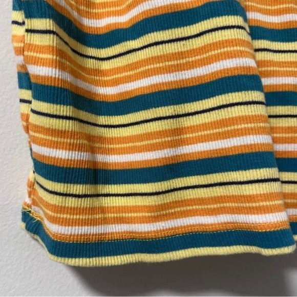 Care Bears Cropped Striped Racerback Tank Top Women's Size Large Sunshine Bear - Picture 10 of 12